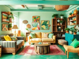 Amenajări interioare cu materiale reciclate, design sustenabil.