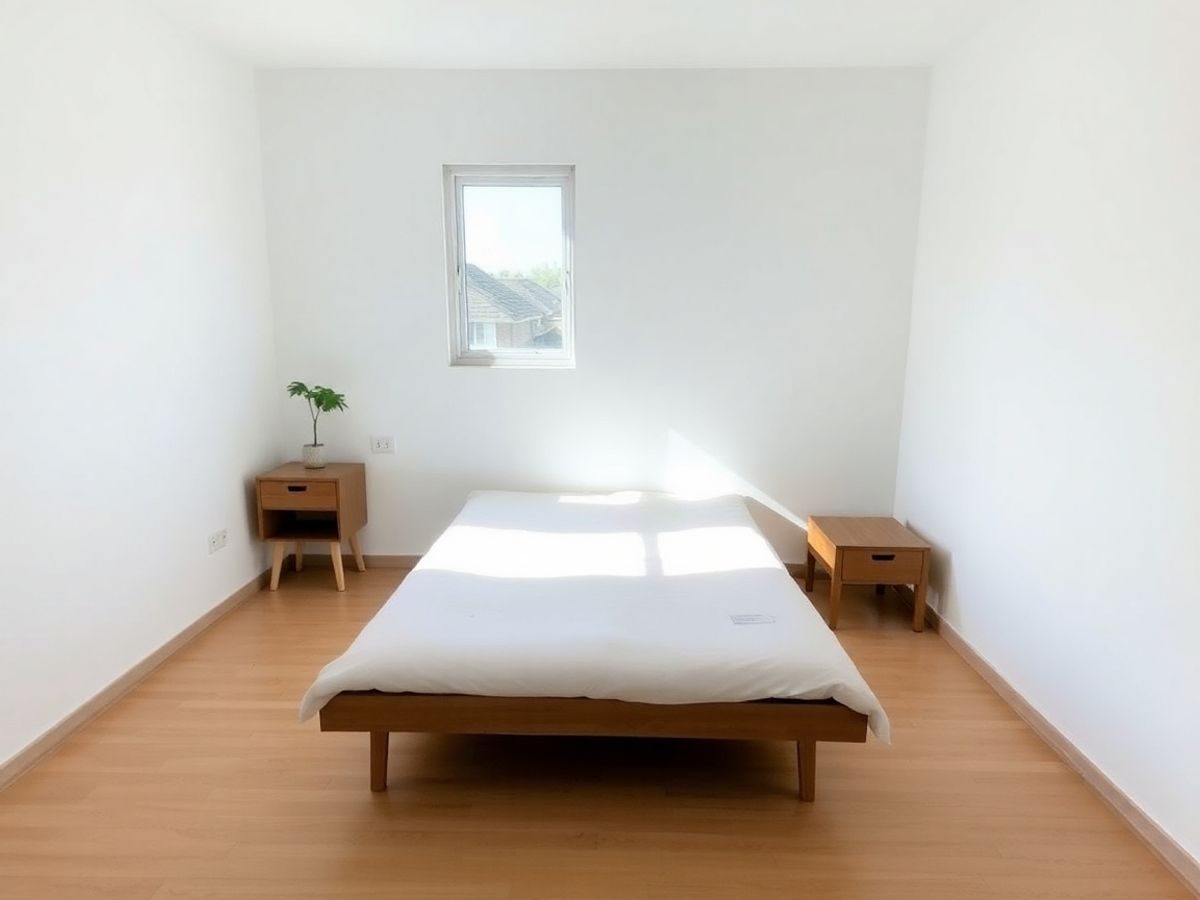 Camera ordonată cu puține obiecte esențiale