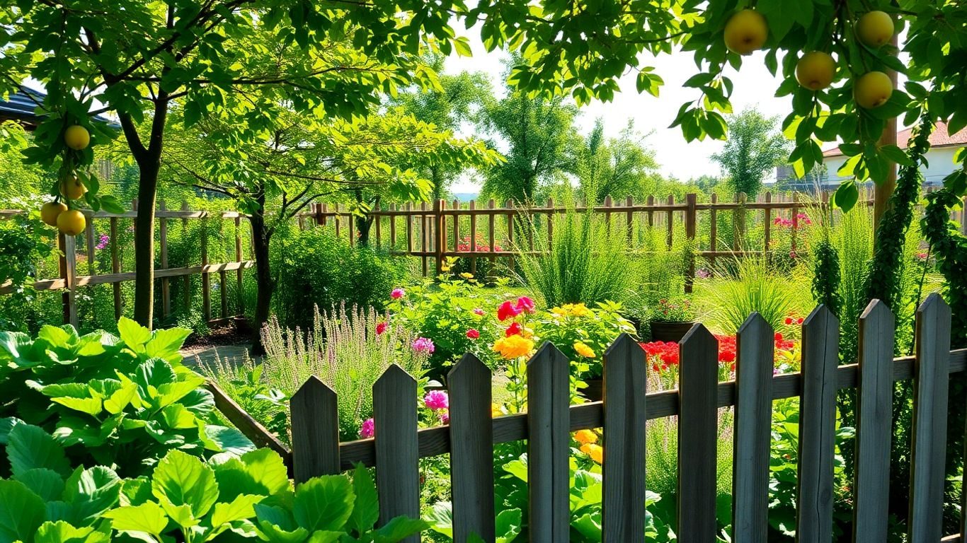 Grădină permacultură România, legume, flori, copaci fructiferi.